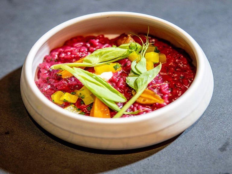 Red Beet Risotto at Asterid