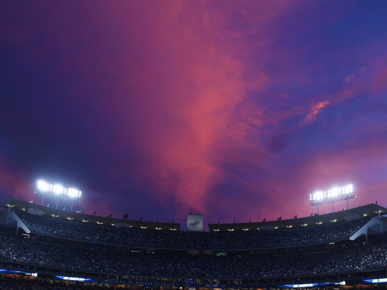 Dodger Stadium sunset "cotton candy sky"