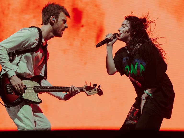 Billie Eilish and FINNEAS performing at Coachella in 2019