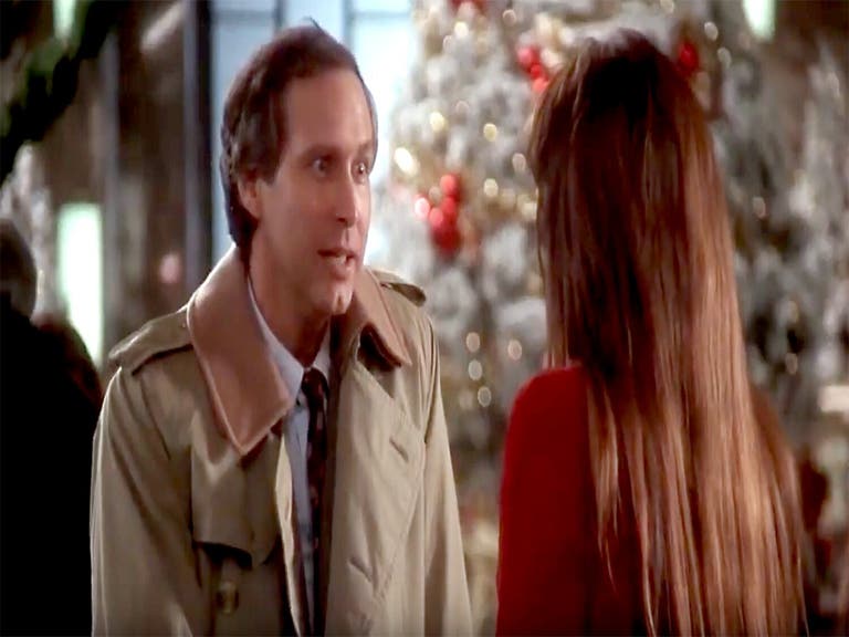 Chevy Chase in the department store scene from "National Lampoon's Christmas Vacation"