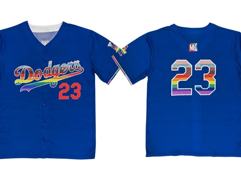 LA Dodgers LGBTQ+ Pride Night jersey