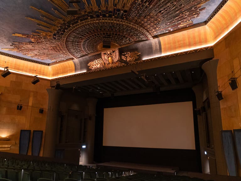 Movie screen at the restored Egyptian Theatre in Hollywood