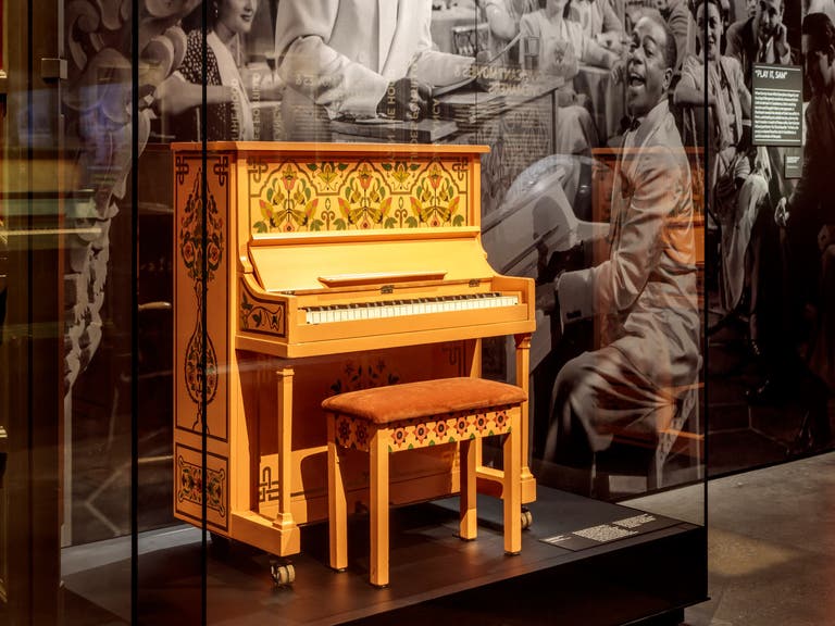 The iconic piano from "Casablanca" on view at the Academy Museum