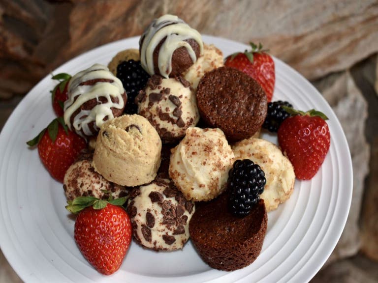 An array of our Sugar Free, Paleo fat bombs and brownies. (Also formulated for the Keto diet)