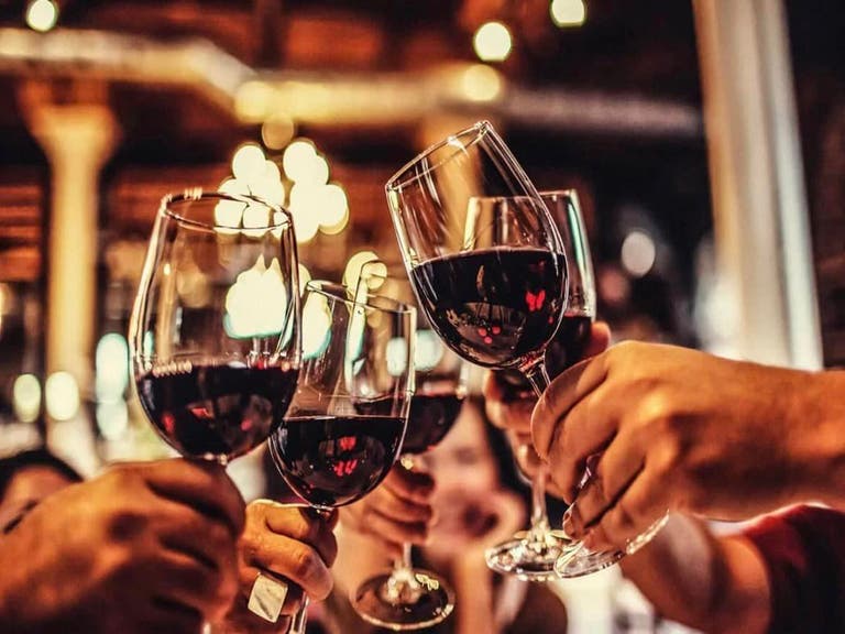 Cheers at Urban Press Winery & Restaurant in Burbank