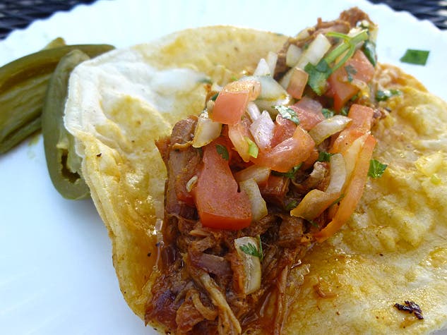 Picture of a cochinita pibil taco at Yucas Restaurant