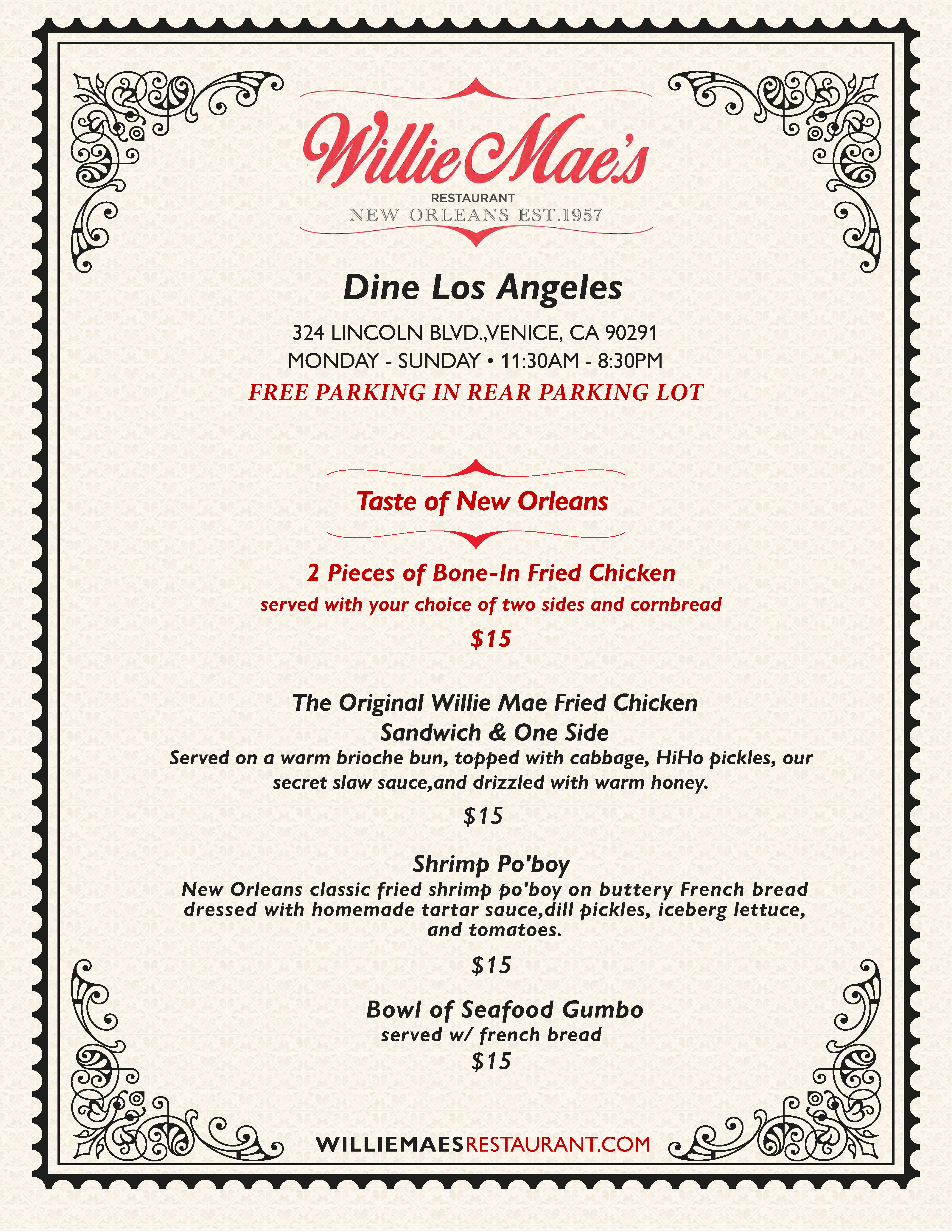 Image for Dinner Menu