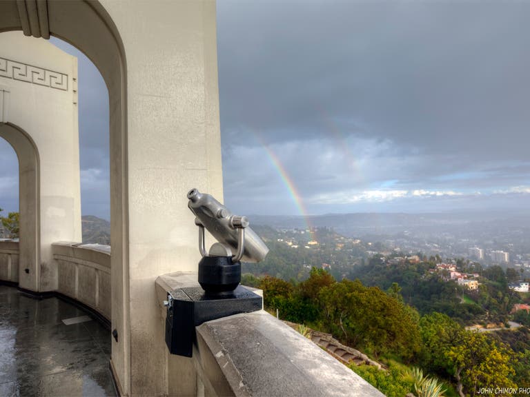 Rainbow Clouds Rain Telescope Griffith Observatory