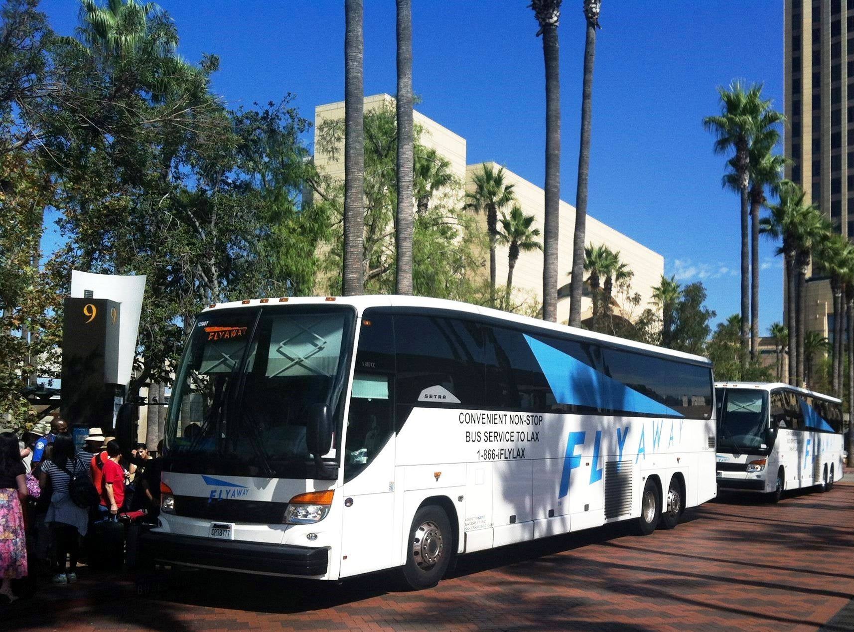 LAX FlyAway buses at Union Station