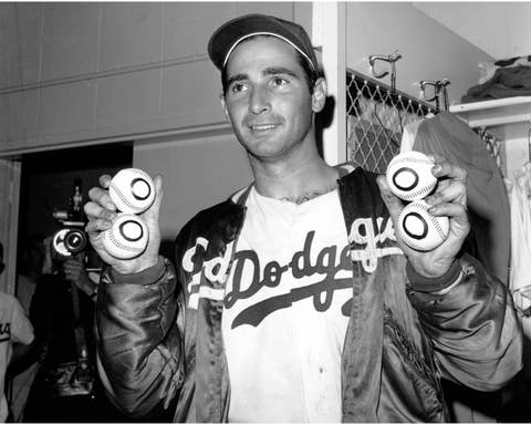 Sandy Koufax after pitching a perfect game, his fourth career no-hitter