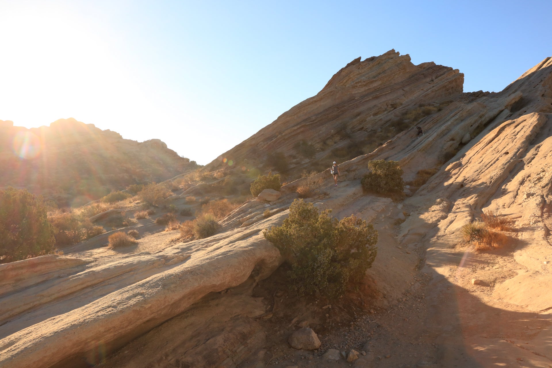 Sunset hiker at Vasquez Rocks Natural Area