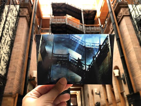 Scene from "Blade Runner" at the Bradbury Building