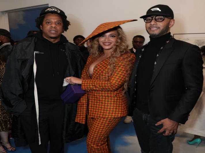 Jay-Z, Beyoncé and Kasseem "Swizz Beatz" Dean at UTA Artist Space