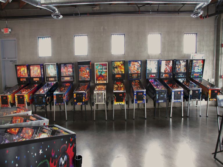 Pinball machines at EightyTwo in the DTLA Arts District