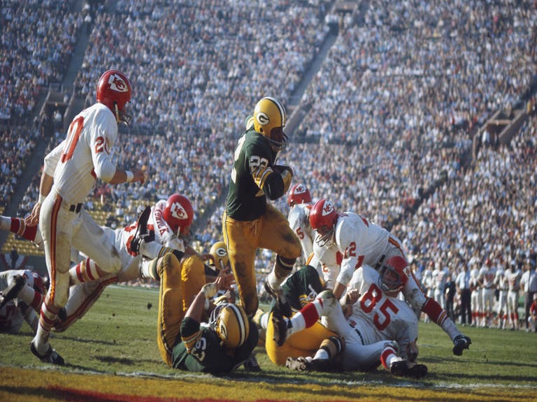 The first Super Bowl at the LA Coliseum on Jan. 15, 1967