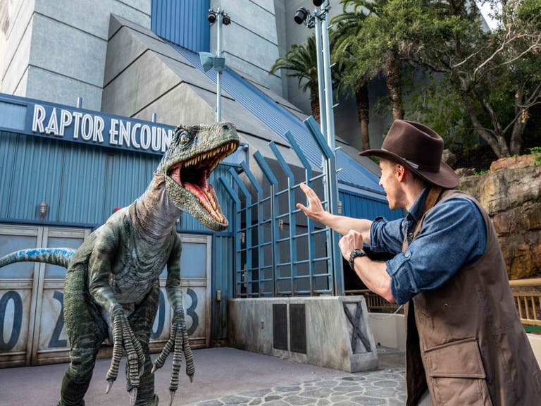 Raptor Encounter at Jurassic World - The Ride at Universal Studios Hollywood