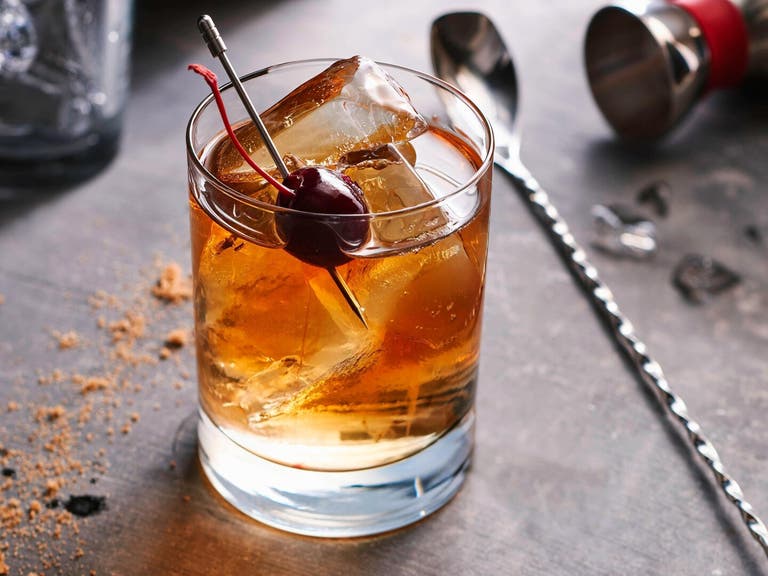 Black Cherry Old Fashioned at Bistro in the Courtyard by Marriott Century City/Beverly Hills