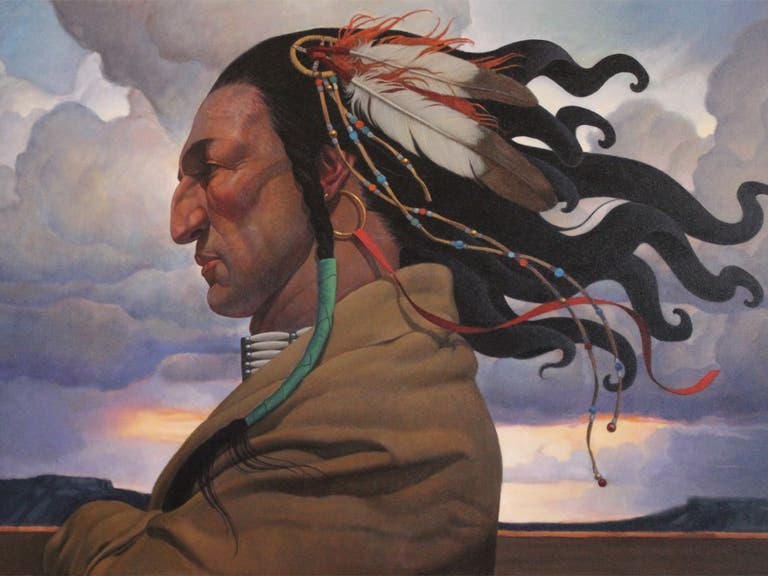 "Mighty Wind" painting by Thomas Blackshear II at the Autry Museum of the American West