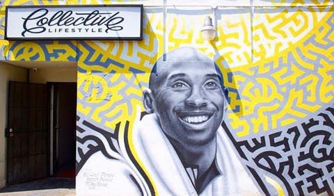 Kobe Bryant mural by Levi Ponce at Collective Lifestyle in Northridge