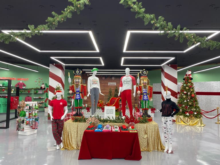Holiday display at the Los Angeles Christmas Market