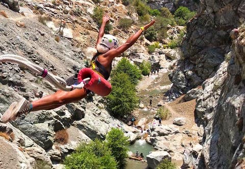 Bungee jumping off the Bridge to Nowhere