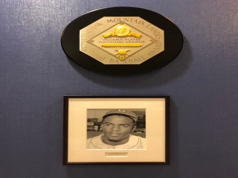 Jackie Robinson's 1949 National League MVP Award at Dodger Stadium