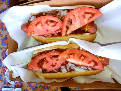 Chili dogs at Carney's on the Sunset Strip