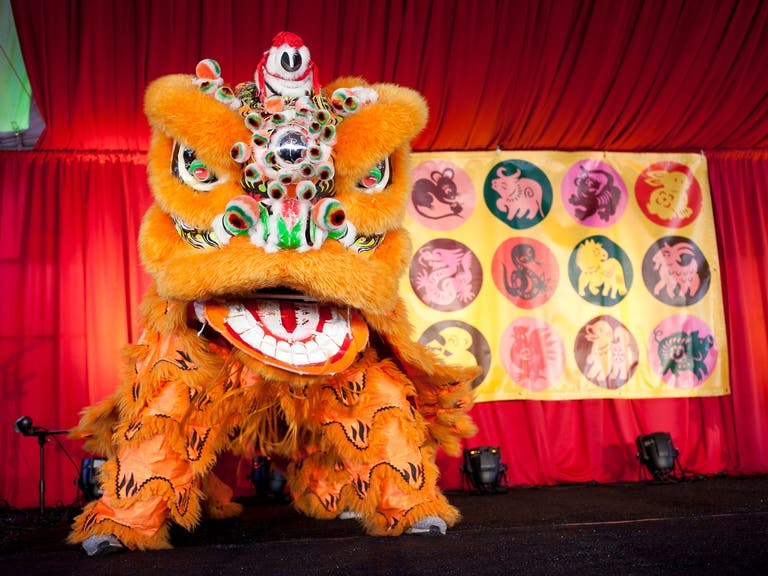Lion Dancer at USC Pacific Asia Museum's Lunar New Year Festival