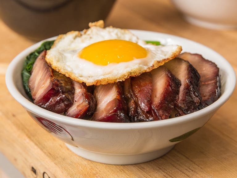 OG Char Siu with sunny side egg at RiceBox in Downtown LA