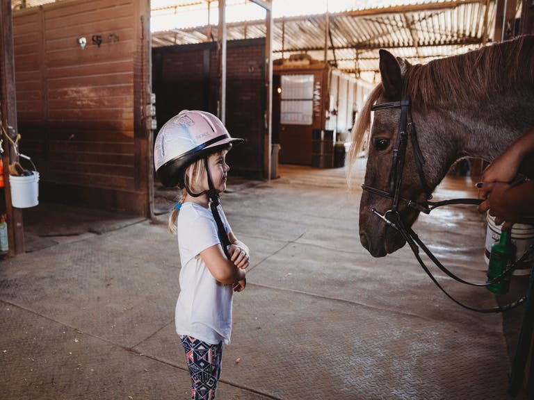 Young rider at J. Bennett Farms Barn “A”