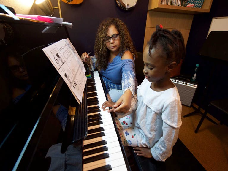 Piano lesson at the Silverlake Conservatory of Music