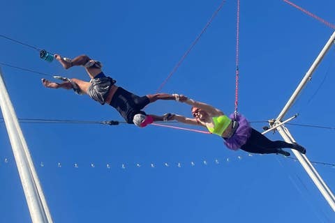 Flying trapeze at Santa Monica Trapeze School