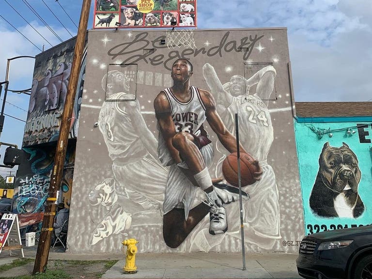 "Be Legendary" Kobe Bryant mural by Gustavo Zermeño, Jr