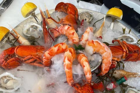 Seafood Tower at Mastro’s Ocean Club in Malibu