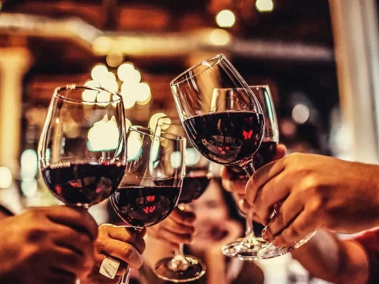 Cheers at Urban Press Winery & Restaurant in Burbank