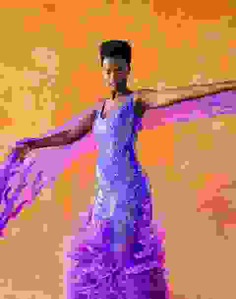 Model wearing a Rubin Panis gown at ARCADE