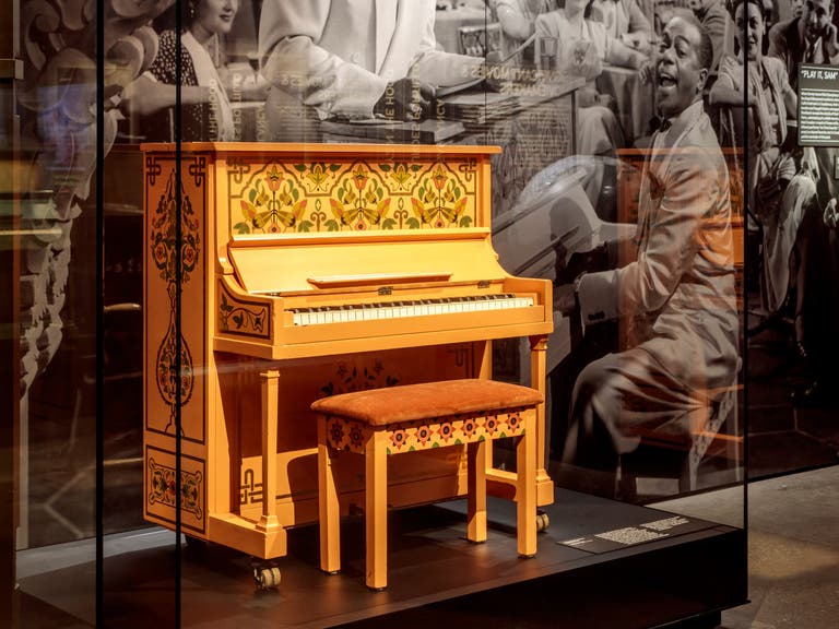 The iconic piano from "Casablanca" on view at the Academy Museum