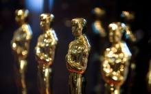 Oscar statues backstage at the Academy Awards