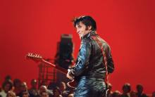 Elvis Presley on stage during his '68 Comeback Special at NBC Studios in Burbank