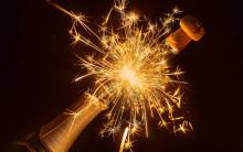Champagne Bottle Popping with Sparkler
