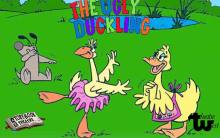 Cartoon picture of two dancing ducks and a dog. Text reads "The Ugly Duckling", "Storybook Theatre", and "Theatre West"